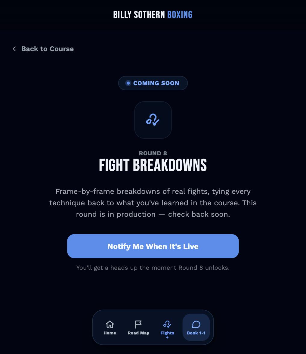 Fight Breakdowns roadmap page, live